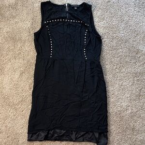 Ella Moss Black Mini Dress with Silver Accents